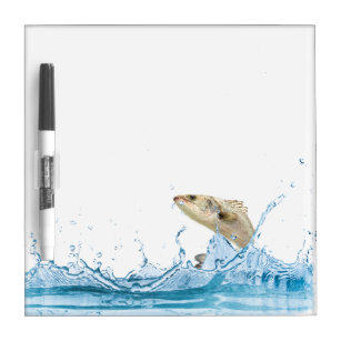 big fish jumping out of waters dry erase board