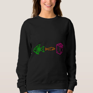 Big Fish Little Fish Cardboard Box Neon Sweatshirt