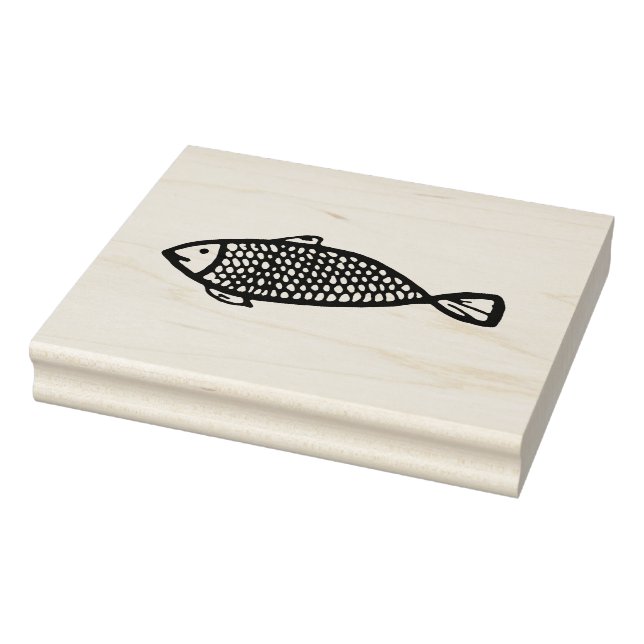 Big Fish Rubber Stamp, Fish Stamp, River Stamp (Stamp)