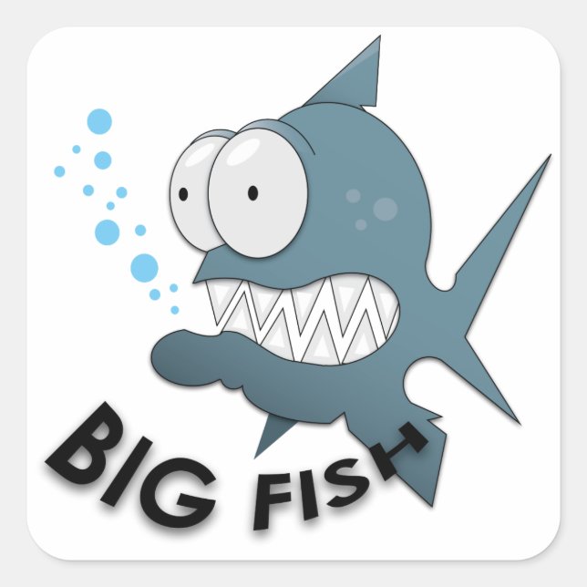 Big Fish - Square Stickers (Front)