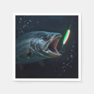 Big Fish with Neon Lure Napkin