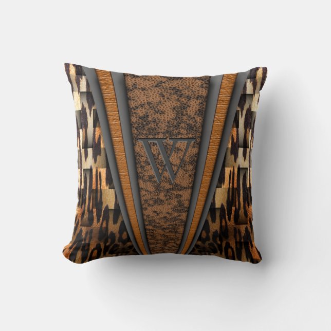 Big Five Game Monogram Cushion (Front)