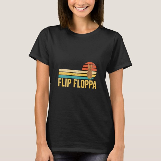 Big Floppa Caracal Cat Meme Retro Flip Floppa  T-Shirt (Front)