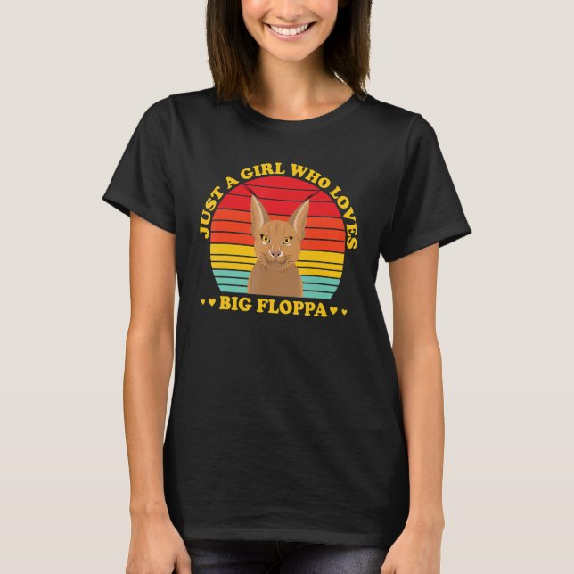 Big Floppa Caracal Cat Meme Retro Girl Who Loves B T-Shirt (Front)