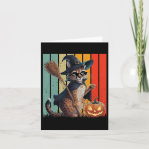 Big Floppa Meme Caracal Cat Halloween Card