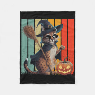 Big Floppa Meme Caracal Cat Halloween  Fleece Blanket