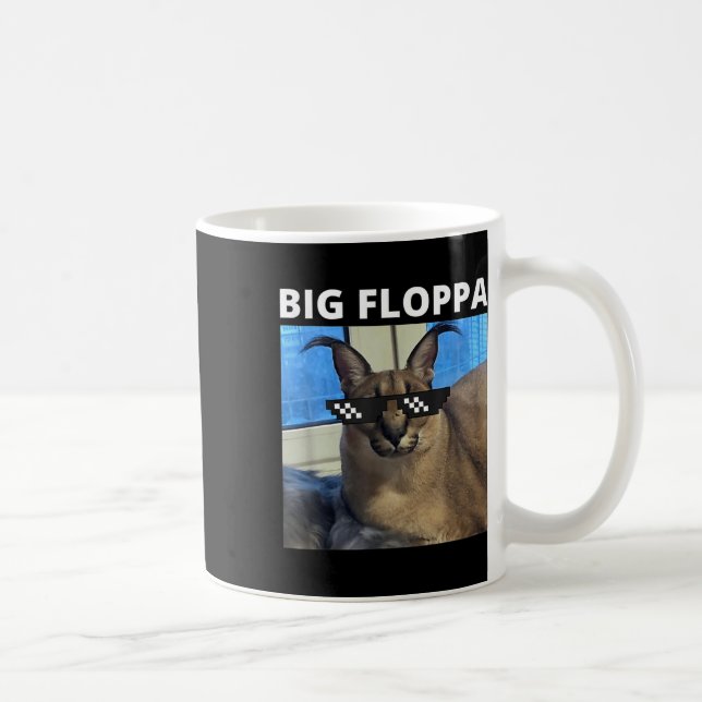 Big Floppa Meme Cat  Coffee Mug (Right)