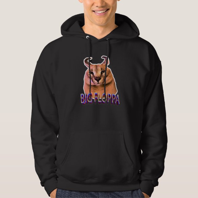 Big Floppa Meme Cat   Hoodie (Front)