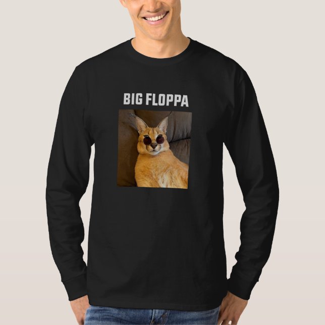 Big Floppa Meme Cat T-Shirt (Front)
