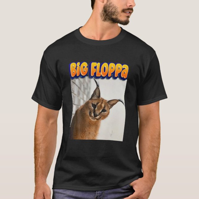 Big Floppa Meme Cat T-Shirt (Front)