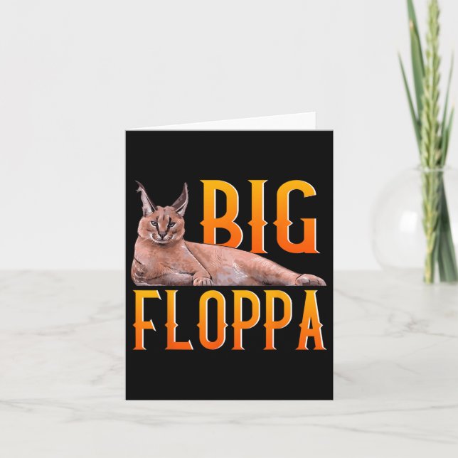 Big Floppa Meme Cute Caracal Cat  Card (Front)