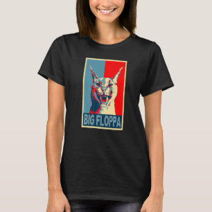 Big Floppa Meme Cute Caracal Cat hiss retro vintag T-Shirt