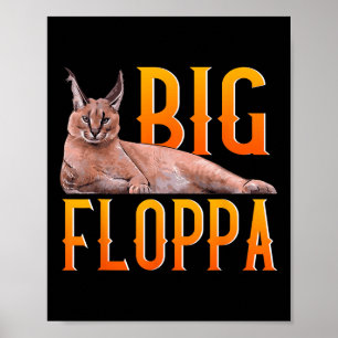 Big Floppa Meme Cute Caracal Cat  Poster