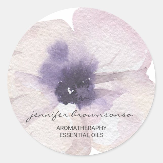 Big Flower Essential Oils Aromatheraphy Classic Round Sticker (Front)