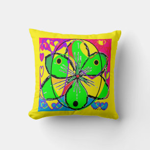 Big flower signed original art design very pretty cushion