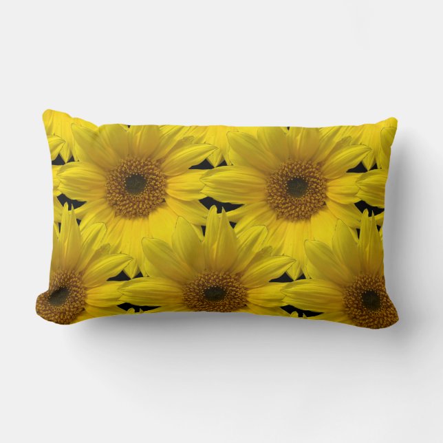 big flowers lots of large yellow daisies lumbar cushion (Front)