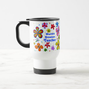 Big Flowers, World's Greatest Teacher Template Mug