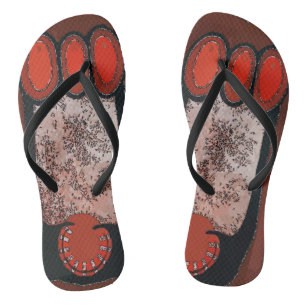 Big Foot Abstract Flip Flops