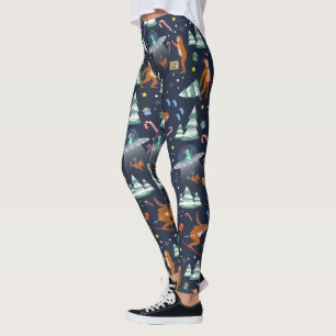 Big Foot, Aliens, & Reindeer Sci-Fi Christmas Leggings