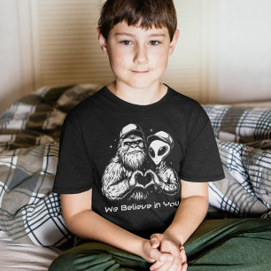 Big Foot and Alien Positive Affirmation Funny T-Shirt