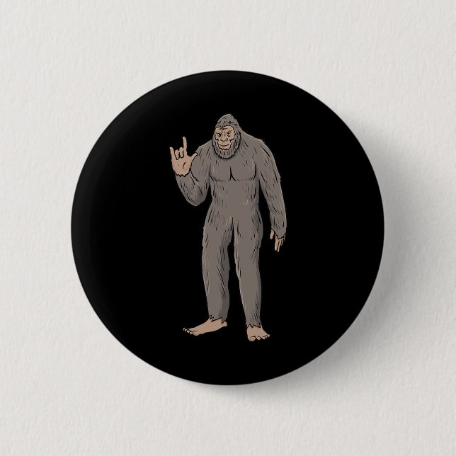 Big Foot Asl Hand Gesture Deaf Hearing Loss Awaren 6 Cm Round Badge (Front)