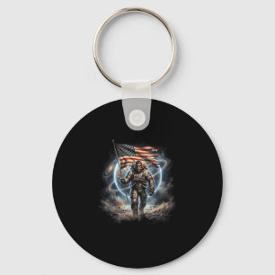 Big foot bigfoot sasquatch american flag patriotic key ring