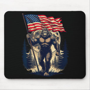 Big foot bigfoot sasquatch american flag patriotic mouse mat