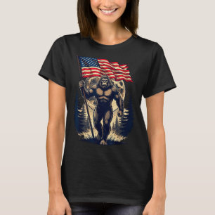 Big foot bigfoot sasquatch american flag patriotic T-Shirt