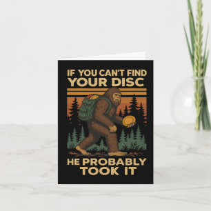 Big Foot Funny Disc Golf Sasquatch Men Women Kids  Card