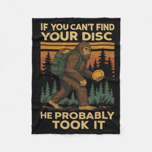 Big Foot Funny Disc Golf Sasquatch Men Women Kids Fleece Blanket