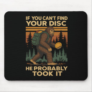 Big Foot Funny Disc Golf Sasquatch Men Women Kids Mouse Mat