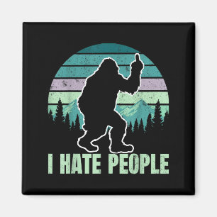 Big Foot I Hate People Middle Finger Sasquatch Ret Magnet