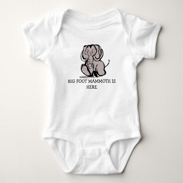 Big Foot Mammoth Baby Bodysuit (Front)