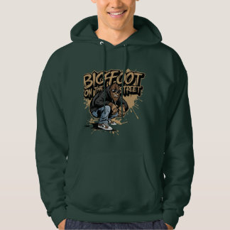 big foot on the street trendy hoodie