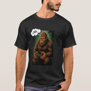 Big Foot Playing Video Games, Funny Sasquatch T-Shirt