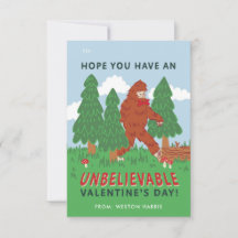 Big Foot Sasquatch Classroom Valentine's Exchange