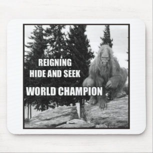 Big Foot , Sasquatch Hide and Seek Design Mouse Mat