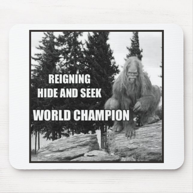 Big Foot , Sasquatch Hide and Seek Design Mouse Mat (Front)