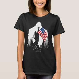 Big Foot Shirt Bigfoot American Flag Patriotic 