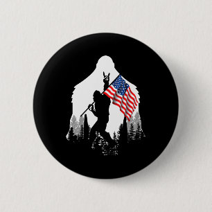 Big Foot Shirt Bigfoot American Flag Patriotic  6 Cm Round Badge