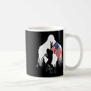 Big Foot Shirt - Bigfoot Sasquatch American Flag P Coffee Mug