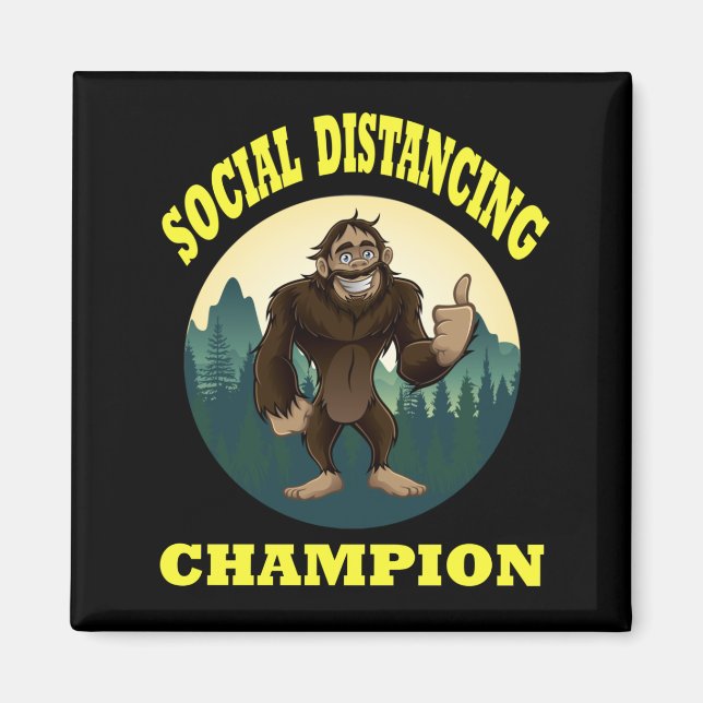 Big Foot Social Distancing Funny Magnet (Front)