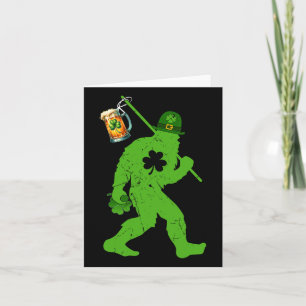 Big Foot St Patricks Day Sasquatch Big Foot Yeti S Card