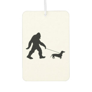 Big Foot Walking His Dog Car Air Freshener