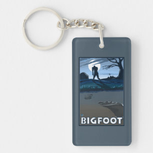 Big Foot walking through Golf Course Key Ring