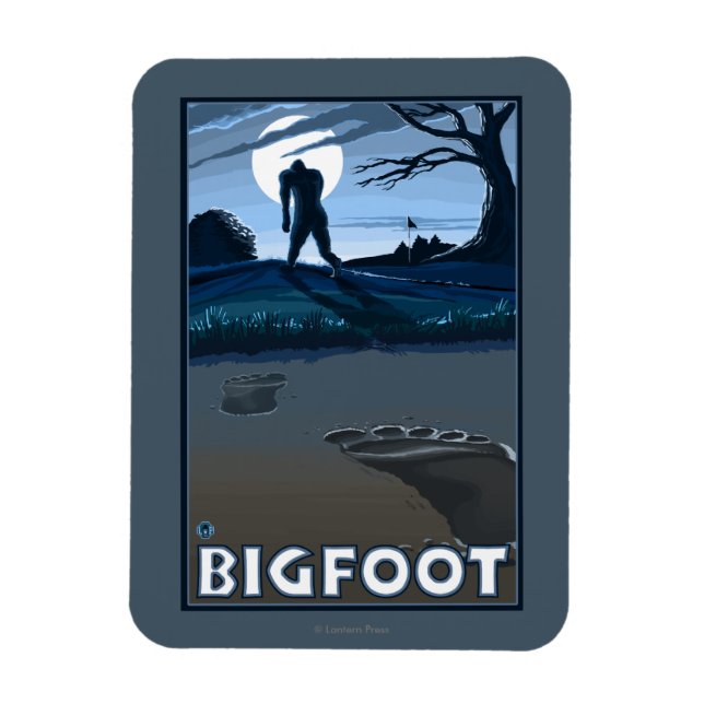 Big Foot walking through Golf Course Magnet (Vertical)
