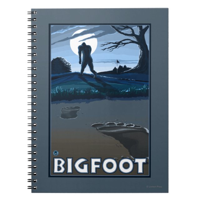 Big Foot walking through Golf Course Notebook (Front)