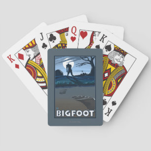 Big Foot walking through Golf Course Playing Cards