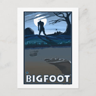 Big Foot walking through Golf Course Postcard