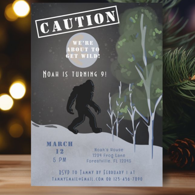 Big Foot Wild Adventure Birthday Invitation (Creator Uploaded)